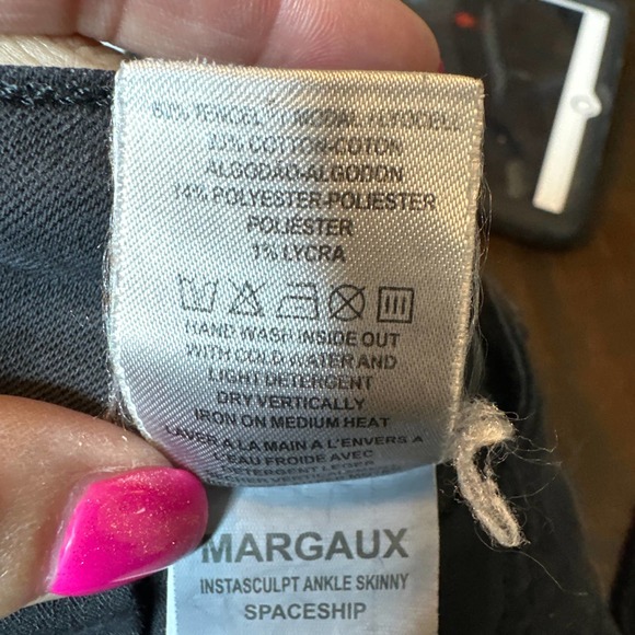 DL1961 Haven Coated Denim Leggings Asphalt Skinny Raw Edge Hem Size 31 - Picture 7 of 7